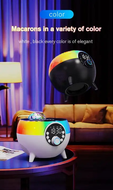 گجت چراغ خواب، اسپیکر و شارژر بیسیم رقص نور دار مدل HM-2310