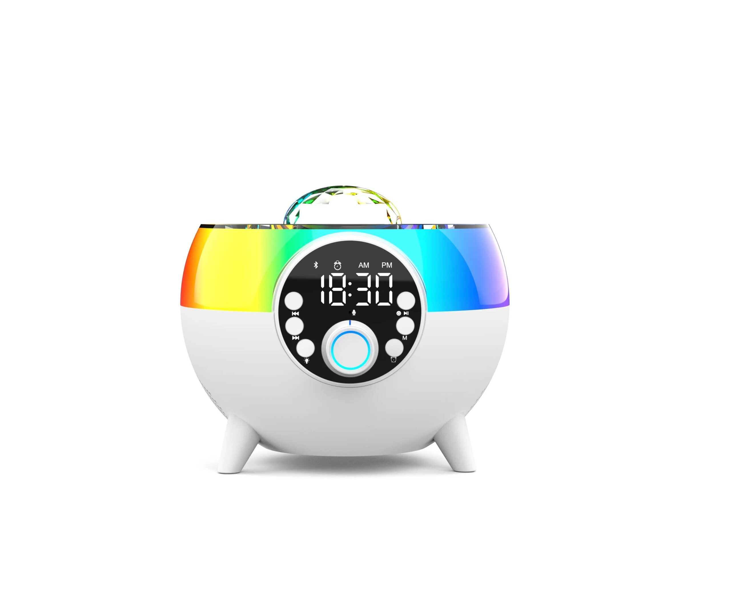 گجت چراغ خواب، اسپیکر و شارژر بیسیم رقص نور دار مدل HM-2310