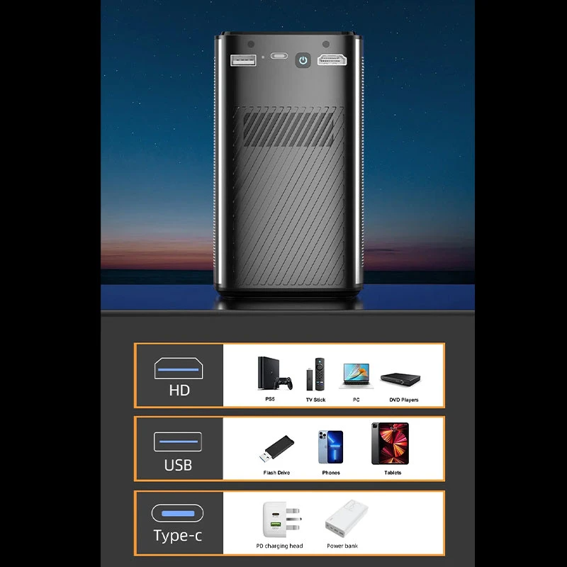 مینی پروژکتور شارژی برند BYINTEK مدل P70