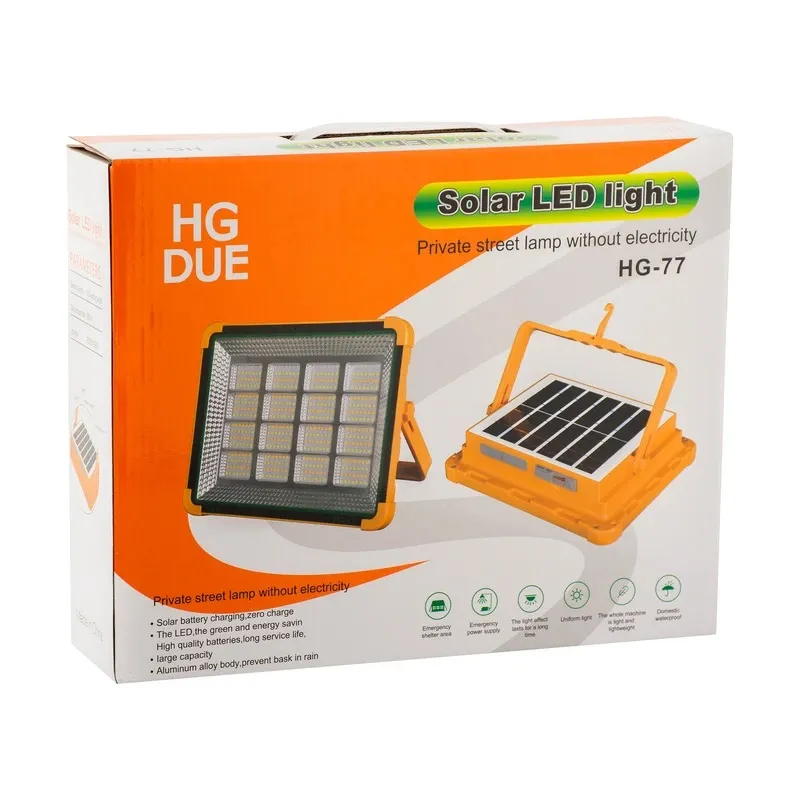 پروژکتور شارژی و خورشیدی مدل HG-77