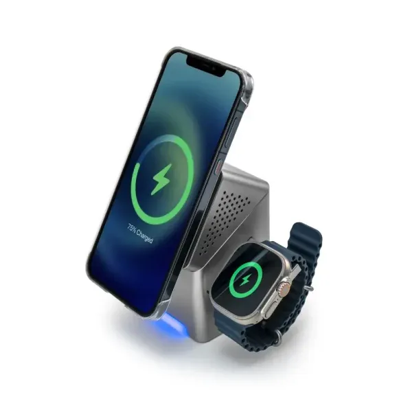 شارژر وایرلس مگنتی ۳ در ۱ مدل چرخشی