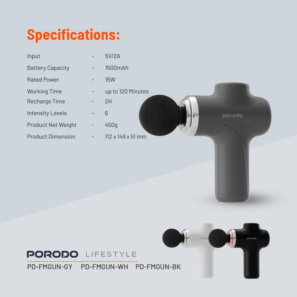 ماساژور بدن پورودو مدل PD-FMGUN-GY