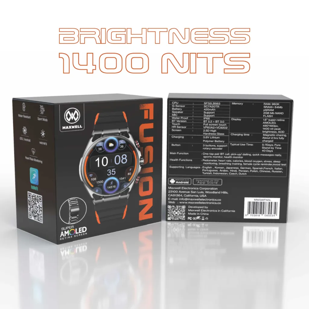 ساعت هوشمند مکسول مدل FUSION