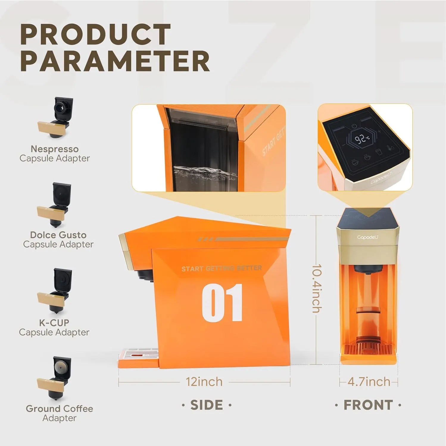 اسپرسو ساز ۴ کاره CAPADELI مدل MAX