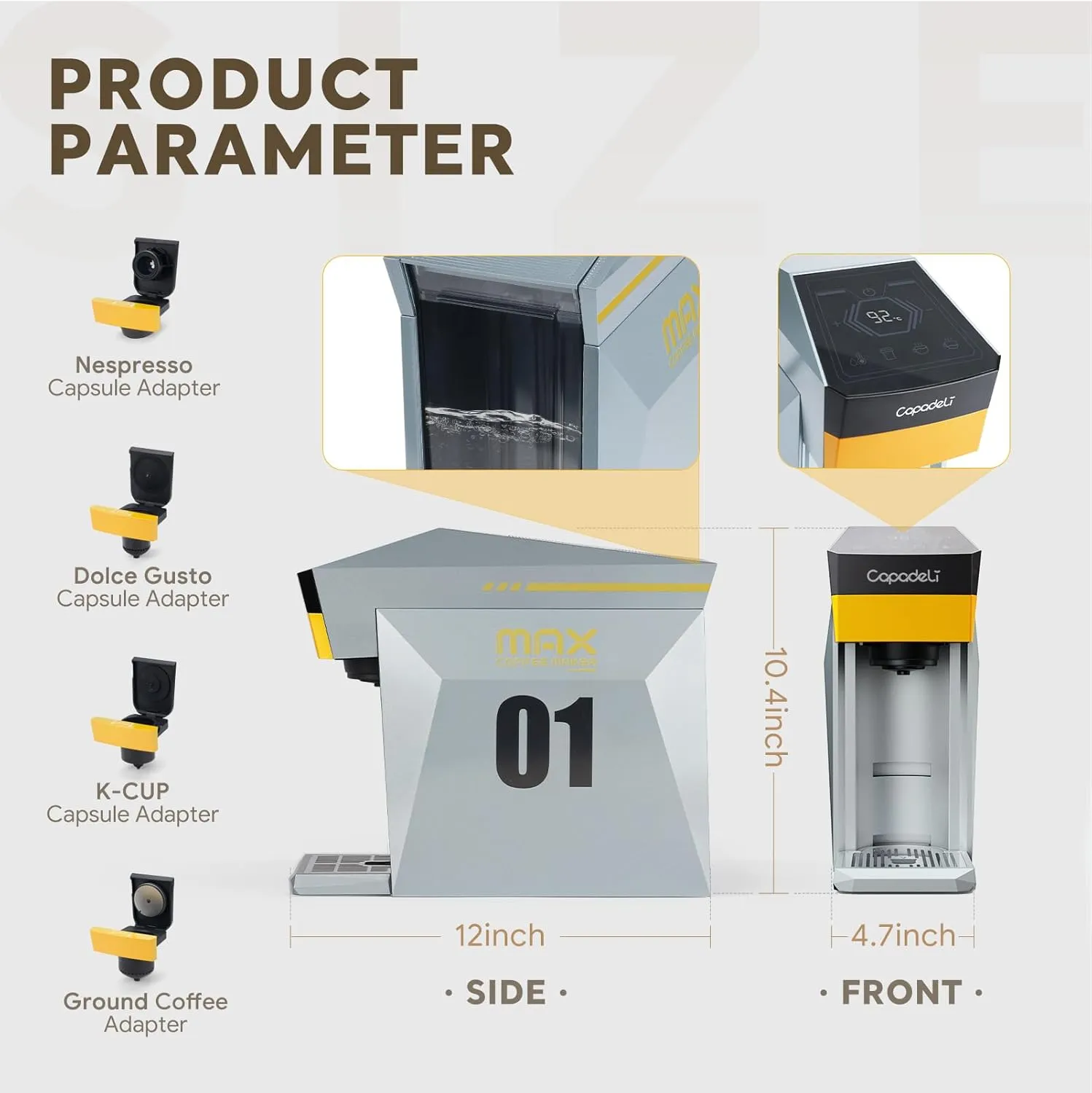 اسپرسو ساز ۴ کاره CAPADELI مدل MAX